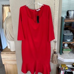 Pretty, red church/office dress